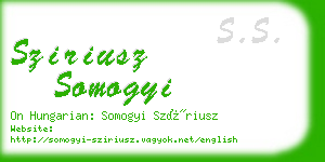 sziriusz somogyi business card